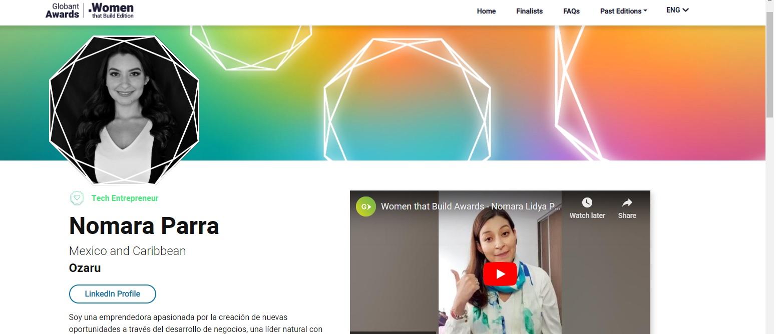 Perfil de Nomara Parra en Globant Awards